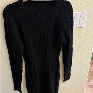 Cupshe Black Cable Knit Dress